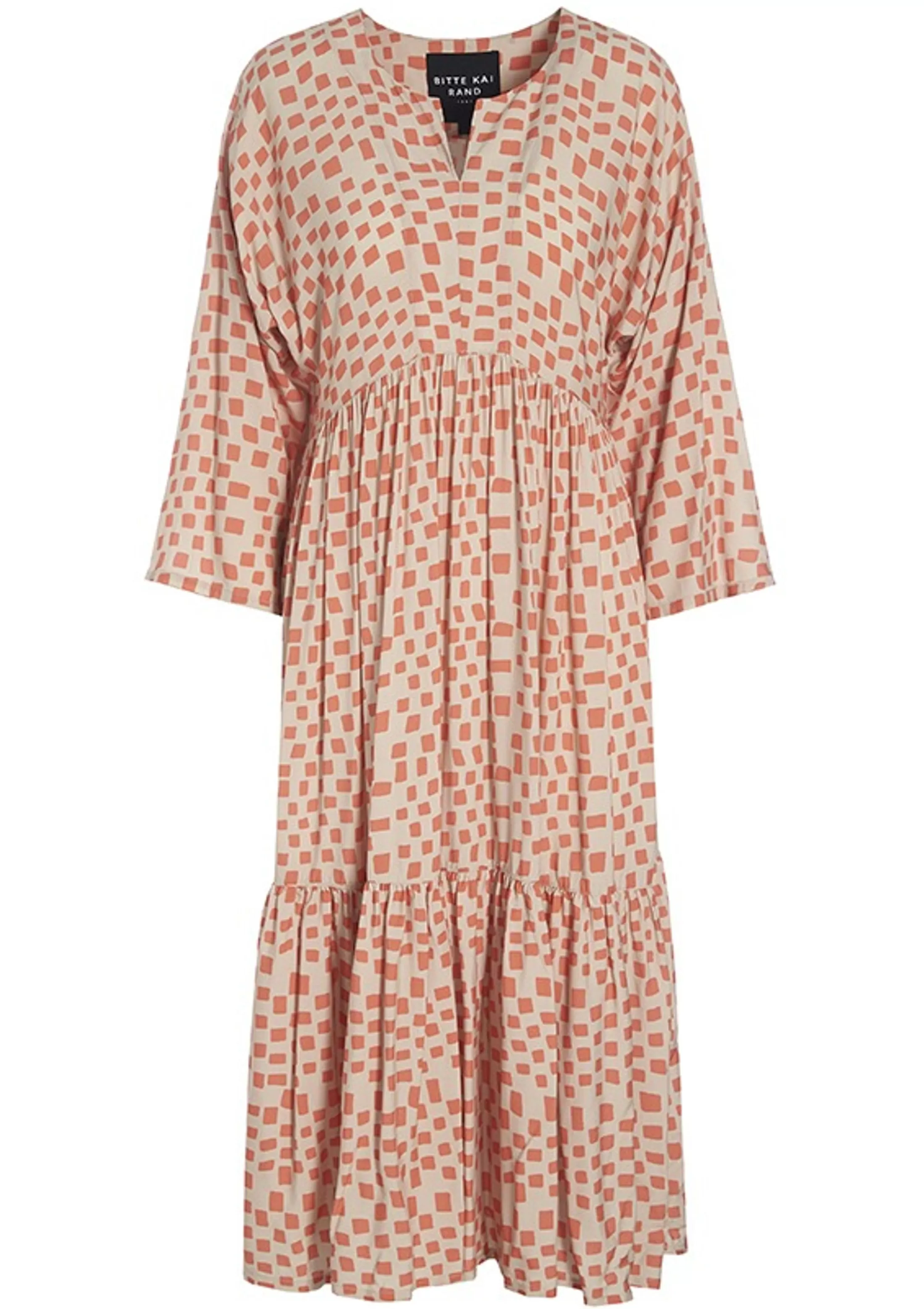 domino_fsc_vid_kjole_5-1.webp Kjoler<BITTE KAI RAND Domino Fsc Vid Kjole Lily White/Black Domino | Shell/Coral Domino | Colour Dream