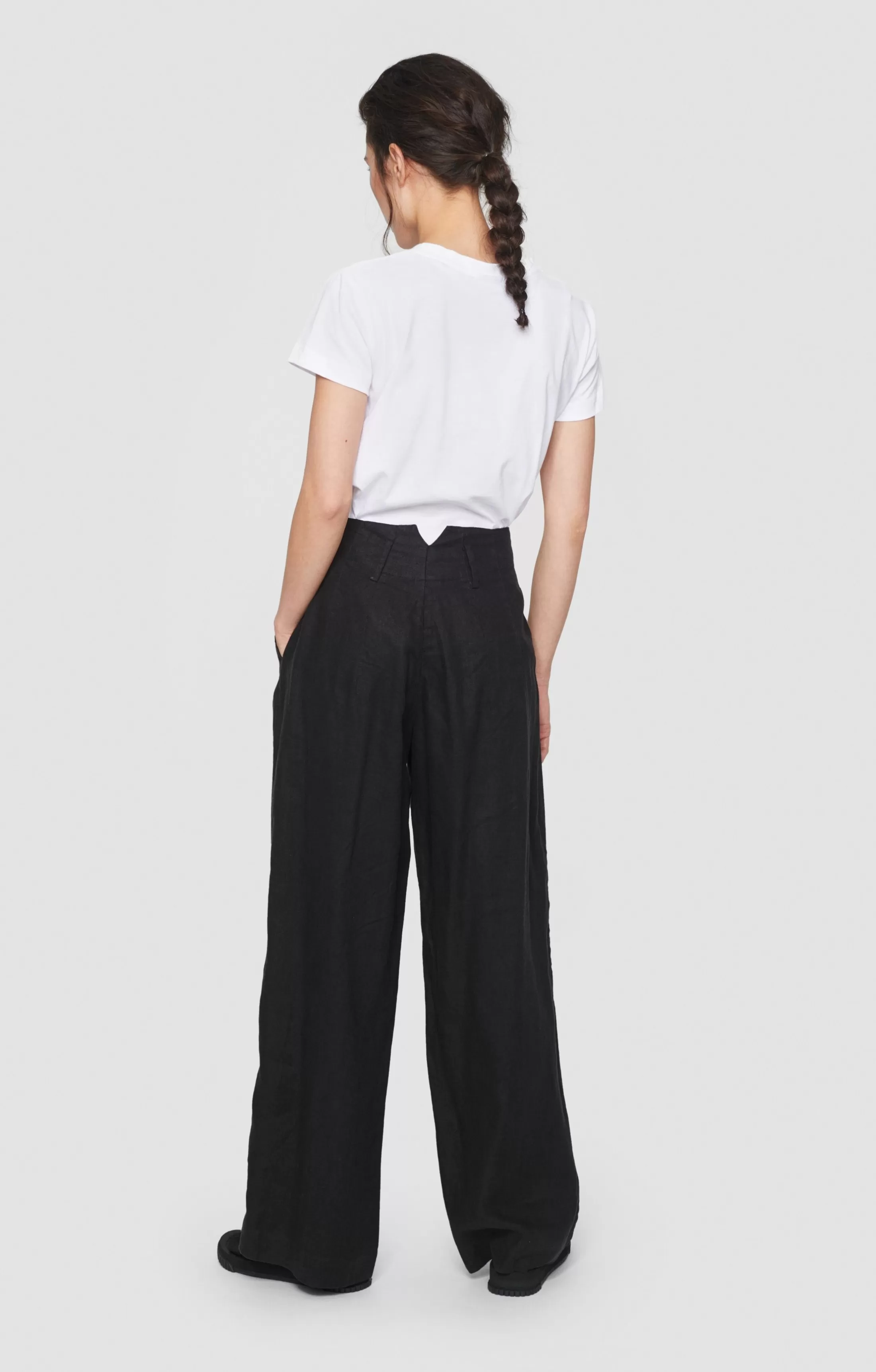 lazy_linen_bukser_med_laeg_2-1.webp Bukser<BITTE KAI RAND Lazy Linen Bukser Med Laeg Black | Lily White | Palm Green | Warm Taupe