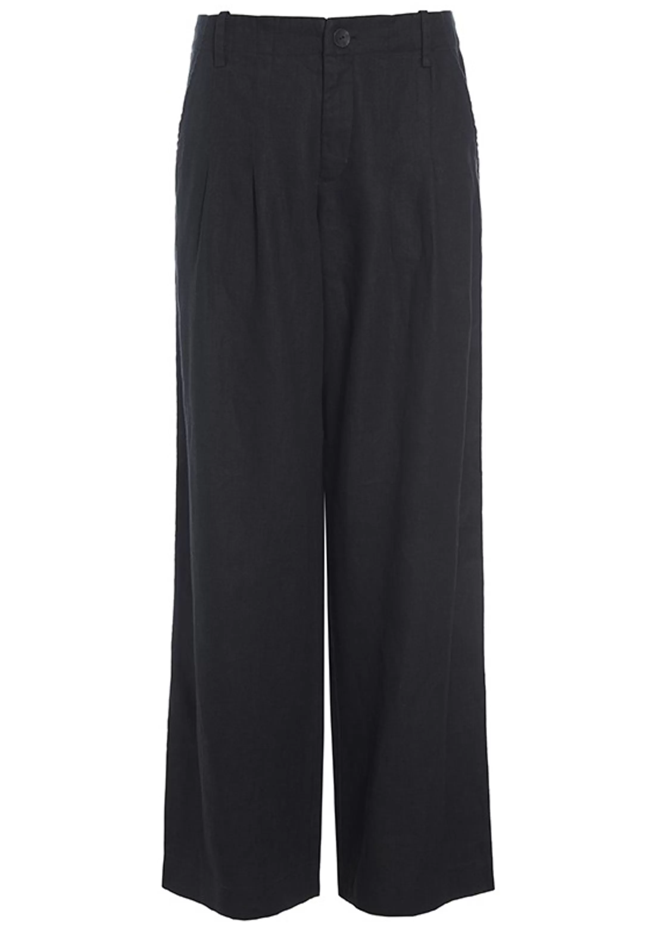 lazy_linen_bukser_med_laeg_5-1.webp Bukser<BITTE KAI RAND Lazy Linen Bukser Med Laeg Black | Lily White | Palm Green | Warm Taupe