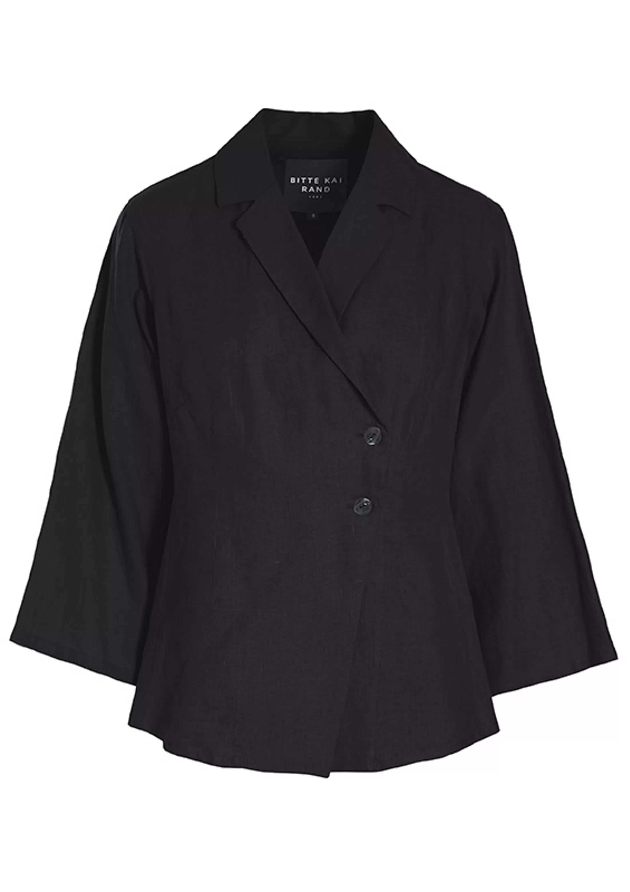 lazy_linen_jakke_5-2.webp Jakker & Blazere<BITTE KAI RAND Lazy Linen Jakke Black/Ivory Changeant | Caramel Changeant