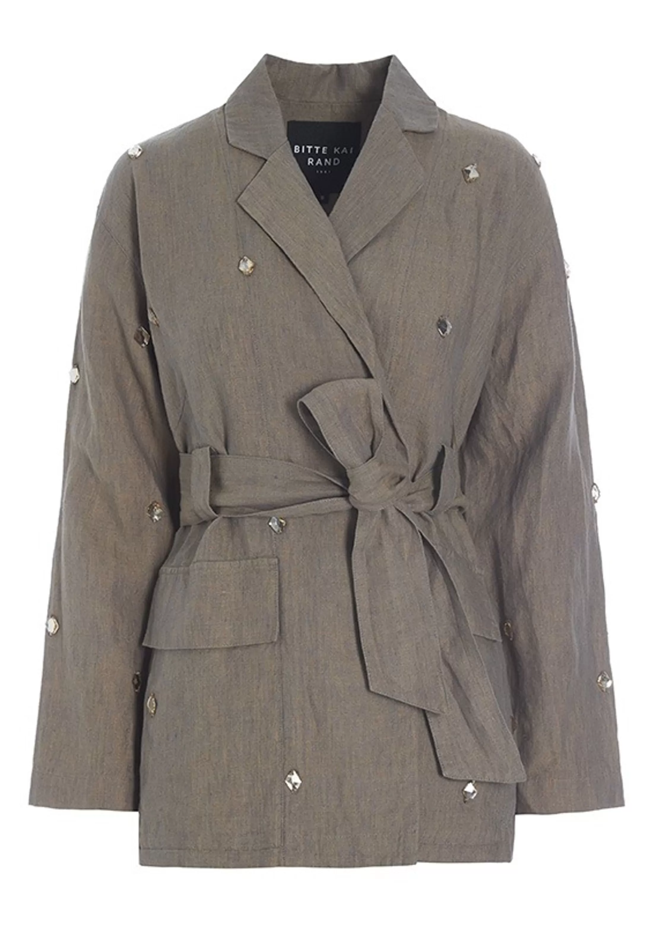 lazy_linen_jakke_med_sten_3-1.webp Jakker & Blazere<BITTE KAI RAND Lazy Linen Jakke Med Sten Black/Ivory Changeant | Caramel Changeant